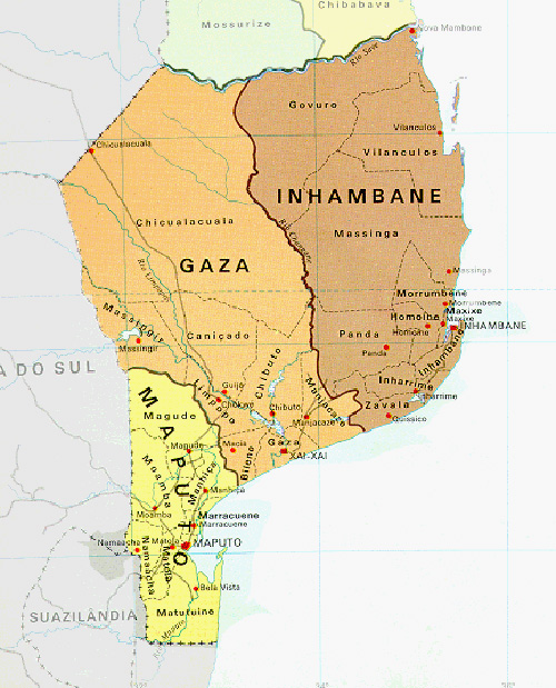 Southern Mozambique map