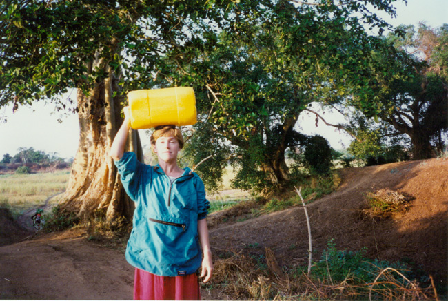 Author carrying water