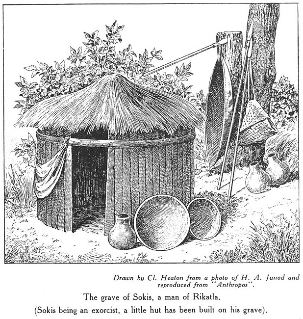 Sketch of pots at burial hut