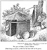 Sketch of pots at burial hut