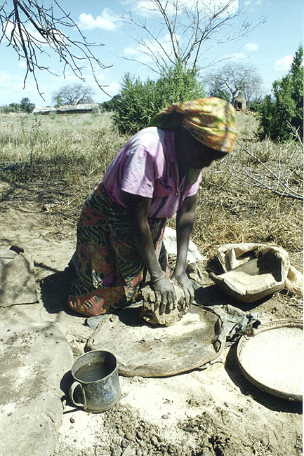 Julia Chambale kneading clay