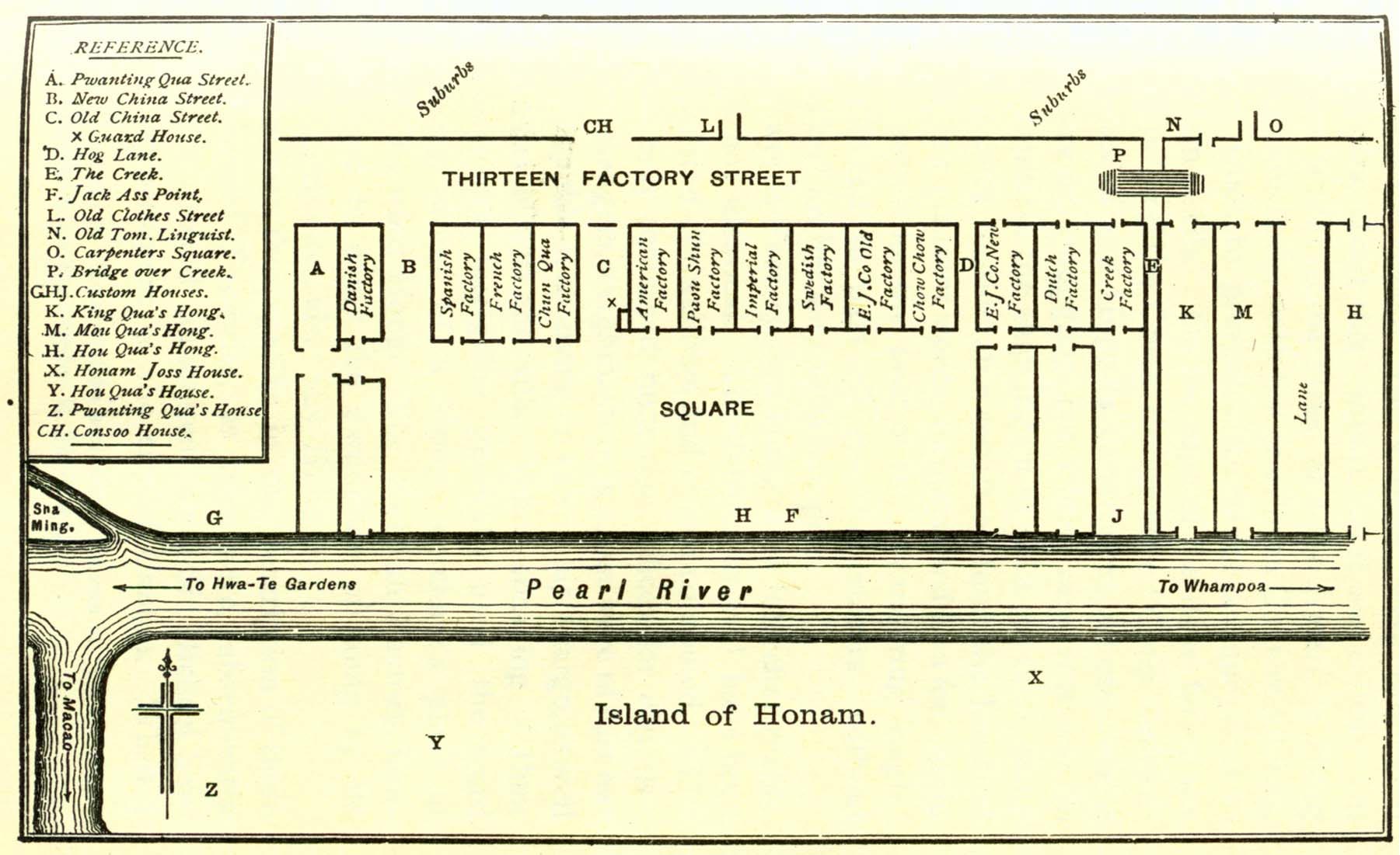 Layout of foreign factories, Canton.