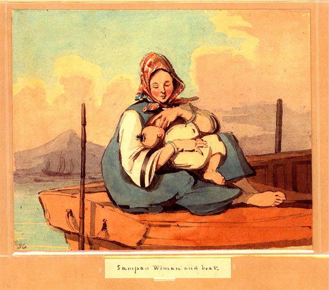 Sampan Woman and Boat