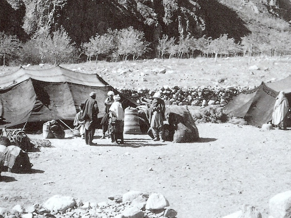 These Ghilzai nomads, like all nomads, are commercially active. The boundary walls indicate habitual return for the group thereby raising the question of interim use between these nomads' visits.