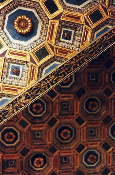 Detail of ceiling, Gubbio studiolo.