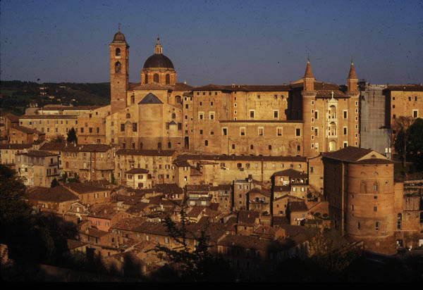 The city of Urbino and the ducal palace.