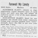 'Farewell My Lovely,' Showmen's Trade Review, December 9, 1944.