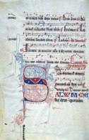 Initial S opening psalm 68. Late-thirteenth-century ferial Psalter from a female Dominican house in Strasbourg. St. Peter perg 19, f. 78v, Badische Landesbibliothek, Karlsruhe, Germany.