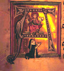 Christ and a praying Dominican nun in initial A.