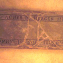 Grave marker for one of the founders of Unterlinden, Agnes Hergenheim. Musee Unterlinden. Colmar, France.
