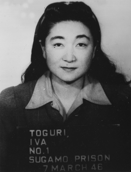 Mug shot of Iva Toguri taken while she was incarcerated in Sugamo Prison.